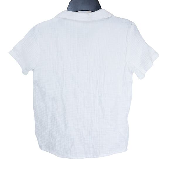 Shein White Cotton Boys Short Sleeve Button Down Shirt 9 - Picture 3 of 4